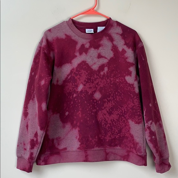 St. John's Bay Tops - Custom Dyed Crew Neck Sweatshirt Burgundy Medium